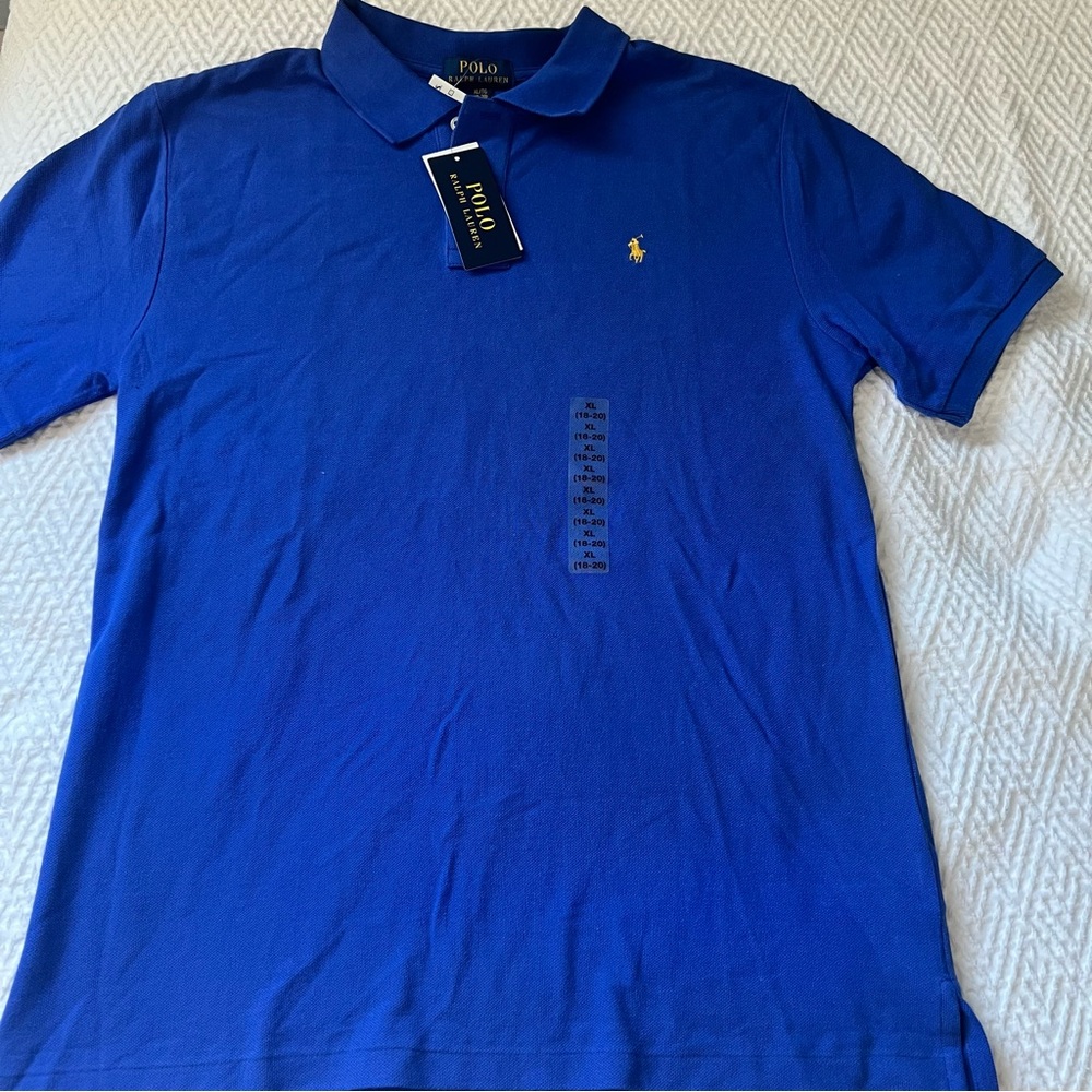 New!Polo by Ralph Lauren youth Royal Blue Polo Shirt size 18/20